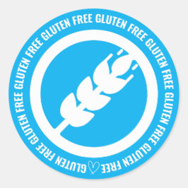 Rótulos de Adesivos Sem Glúten - Azul e Branco