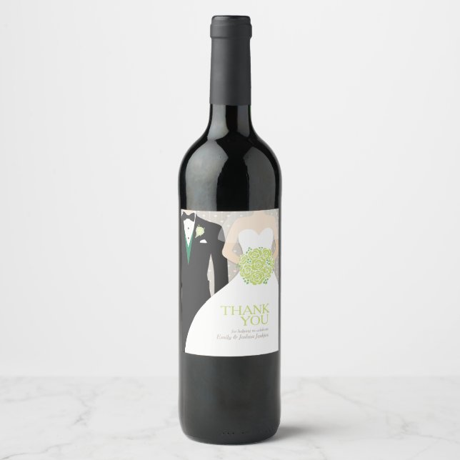 Rótulos de agradecimento de vinho personalizados v (Frente)