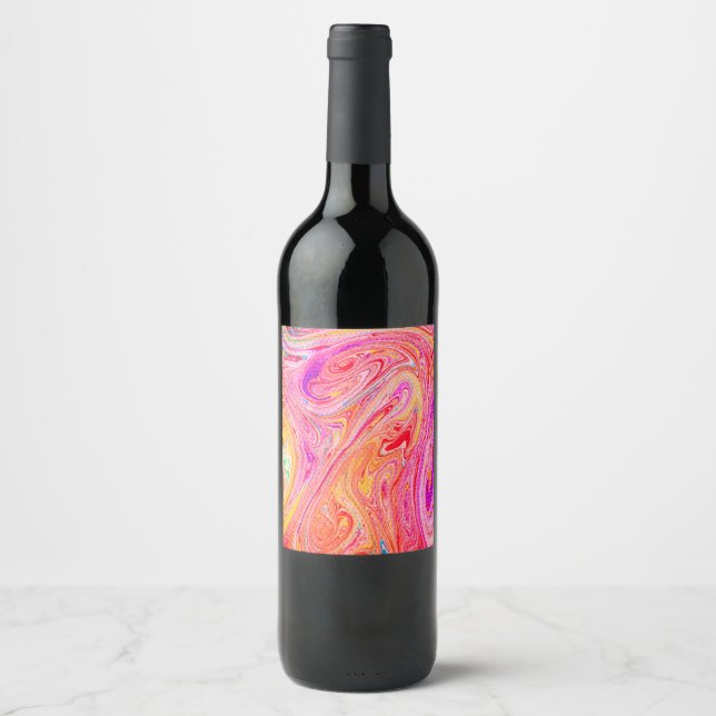 Rótulos de Bebida de Vinho com Ondulações de Cor d (Frente)