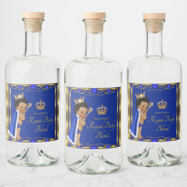 Rótulos de Bebidas Prince Mini Blue Gold (Garrafas)
