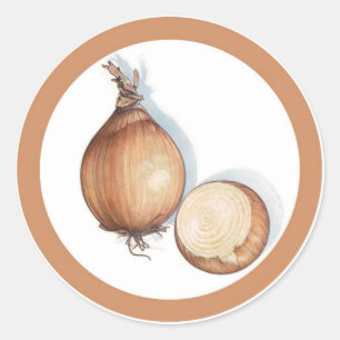 Rótulos de círculo com adesivo de aroma de cebola
