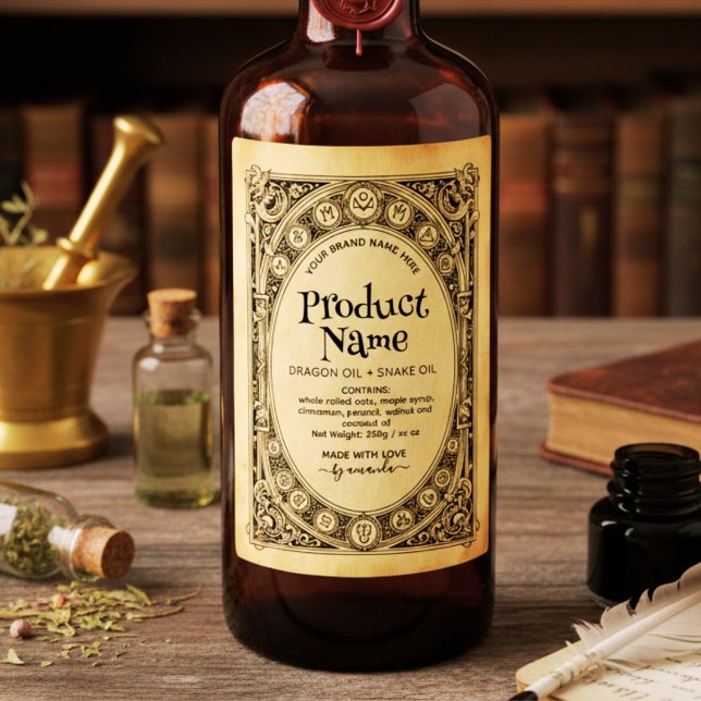 Rótulos de Elixir Verticais Místicos no Estilo de  (Criador carregado)