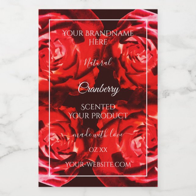Rótulos de Embalagem de Produtos Florais Rosas Ver (Rótulo Único)