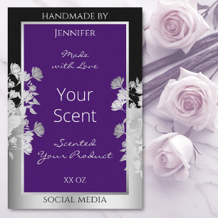 Rótulos de empacotamento de produto Floral Roxo e 
