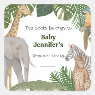 Rótulos de etiqueta de livro Tropic Safari Wild On