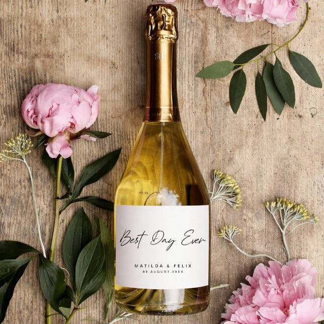 Rótulos de Garrafa Casamento | Melhor Dia Simples  (Personalized wedding bottle labels for favors, showers, receptions, and welcome drinks)