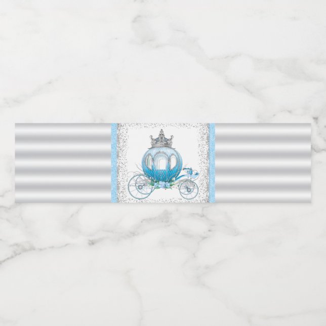 Rótulos de Garrafa de Água da Cinderela (Rótulo Único)