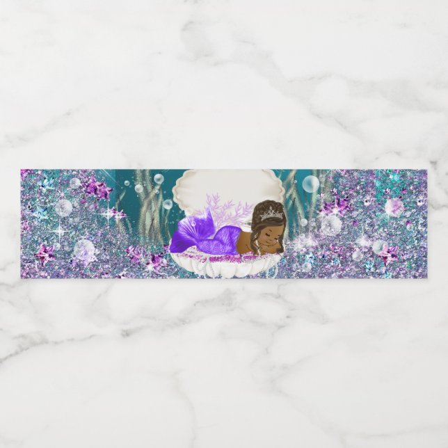 Rótulos de Garrafa de Água de Sereia Afro-American (Rótulo Único)