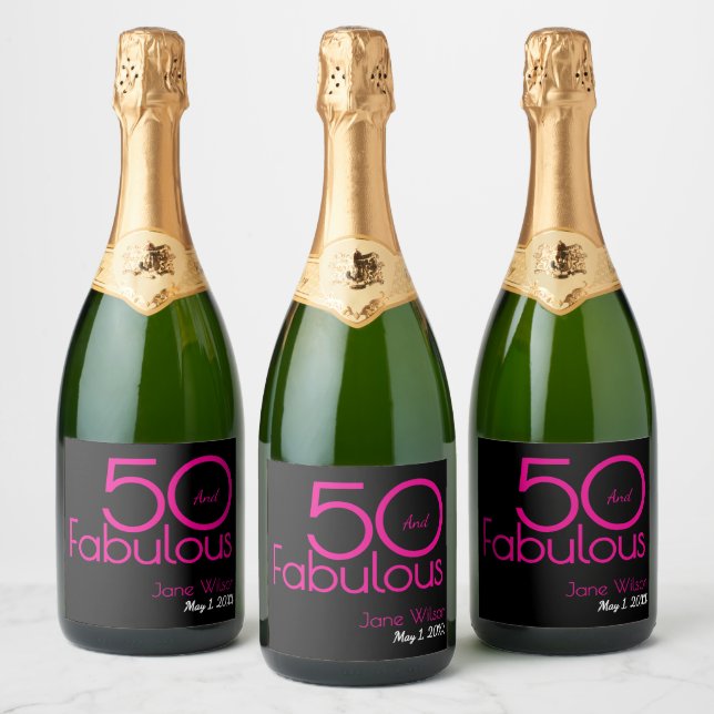 Rótulos de garrafa de vinho 50 e Fabuloso (Garrafas)