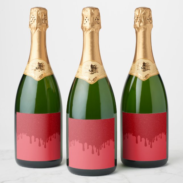Rótulos de Garrafa de Vinho com Gotejamento Vermel (Garrafas)