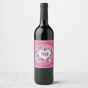 Rótulos de garrafa de vinho de 80 de aniversário