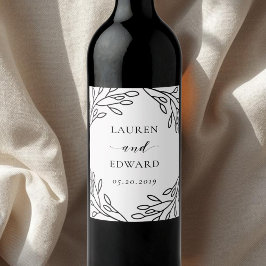 Rótulos de Garrafa de Vinho de Casamento com Arte 