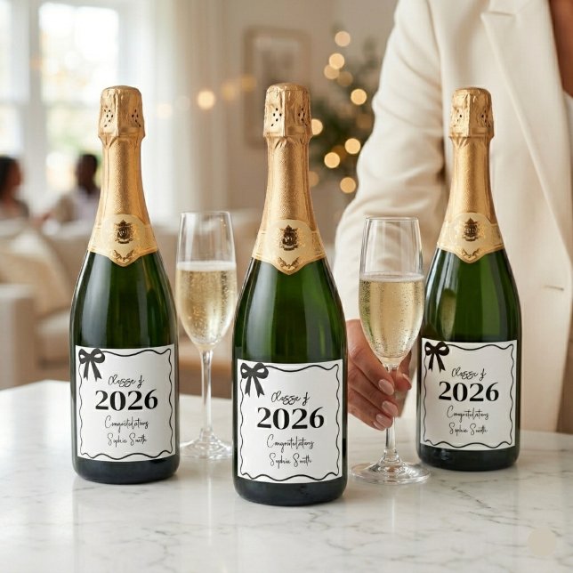 Rótulos de Garrafa de Vinho de Formatura da Turma  (Criador carregado)