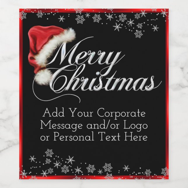 Rótulos de Garrafa de Vinho de Natal com Chapéu de (Rótulo Único)