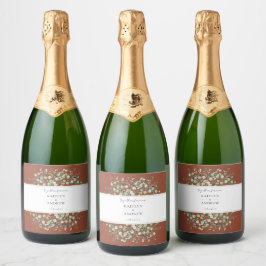 Rótulos de Garrafa de Vinho Espumante Casamento Te