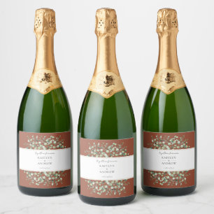 Rótulos de Garrafa de Vinho Espumante Casamento Te