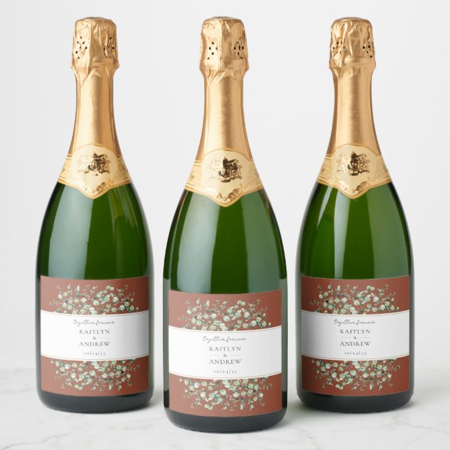 Rótulos de Garrafa de Vinho Espumante Casamento Te (Garrafas)