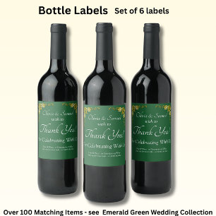 Rótulos de Garrafa de Vinho Espumante, Verde Esmer