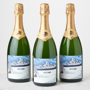 Rótulos de Garrafa de Vinho Espumante Winter Wonde