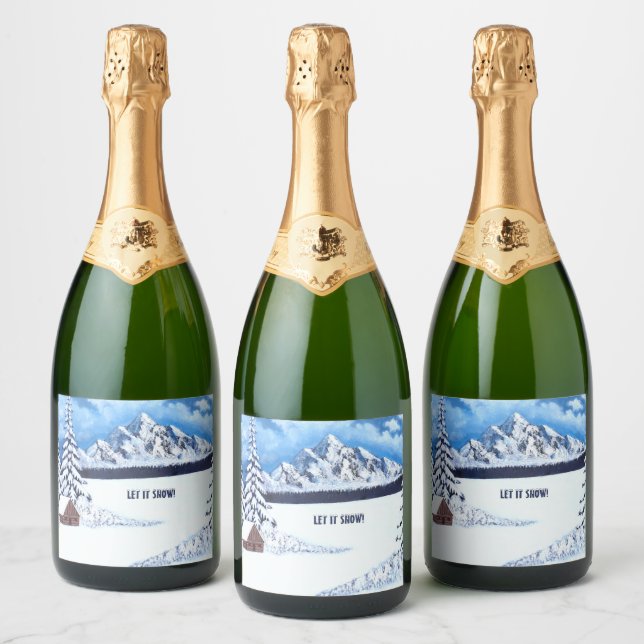 Rótulos de Garrafa de Vinho Espumante Winter Wonde (Garrafas)