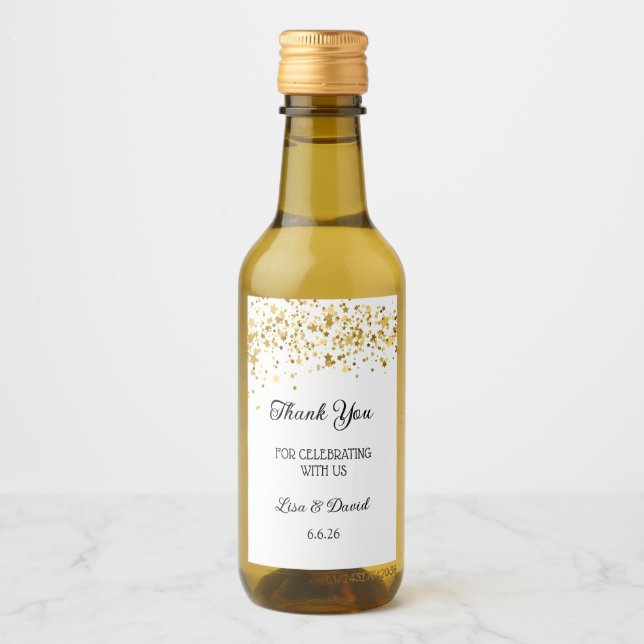 Rótulos de Garrafa de Vinho Mini para Casamento (Frente)