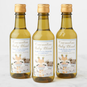 Rótulos de Garrafa de Vinho Mini Safari de Covid A