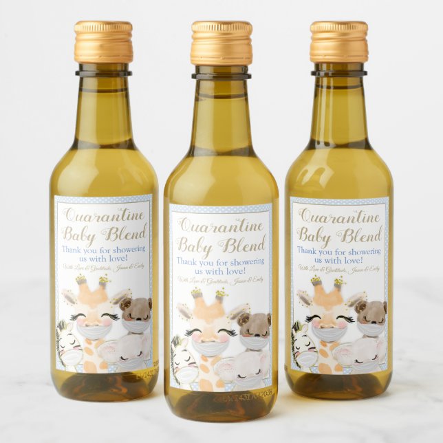 Rótulos de Garrafa de Vinho Mini Safari de Covid A (Garrafas)