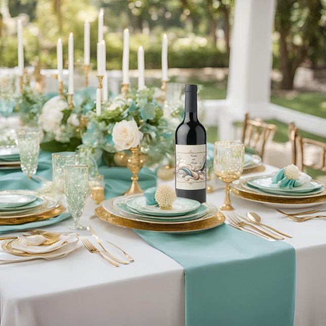 Rótulos de Garrafa de Vinho Pearl Coast Elegance (Criador carregado)