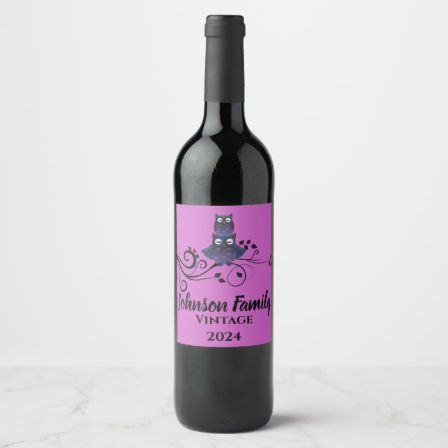 Rótulos de Garrafa de Vinho Personalizados Tema Co (Frente)