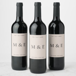 Rótulos de Garrafa de Vinho Rosa Elegante