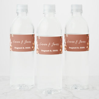 Rótulos de Garrafas de Água Personalizadas Boho Fl