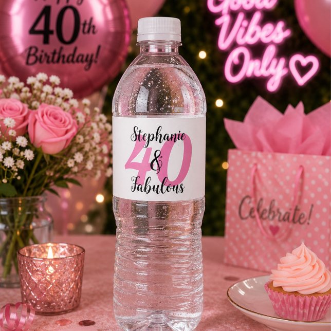 Rótulos de Garrafas de Água Personalizados 40 & Fa (Criador carregado)