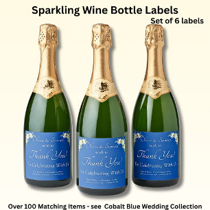 Rótulos de Garrafas de Vinho Espumante, Azul de Co