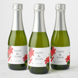 Rótulos de garrafas de vinho espumantes de flor de