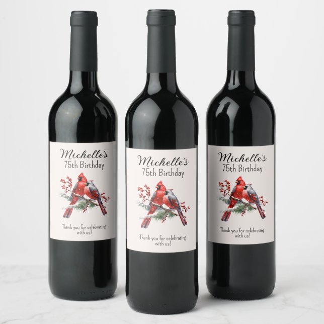 Rótulos de Garrafas de Vinho para 75º Aniversário  (Garrafas)