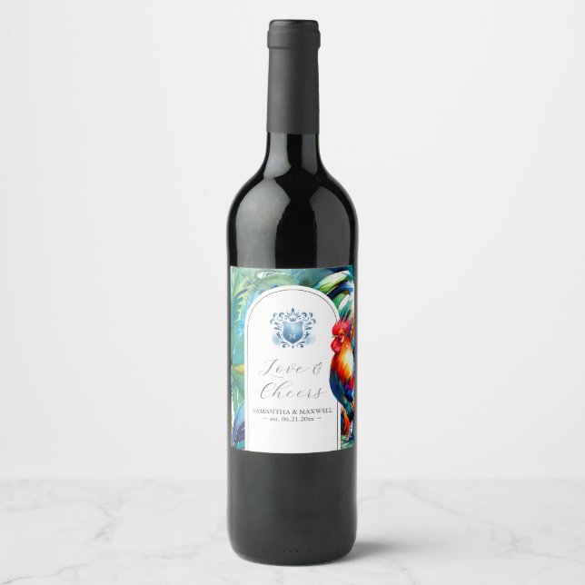 Rótulos de Garrafas de Vinho Personalizadas de Cas (Frente)