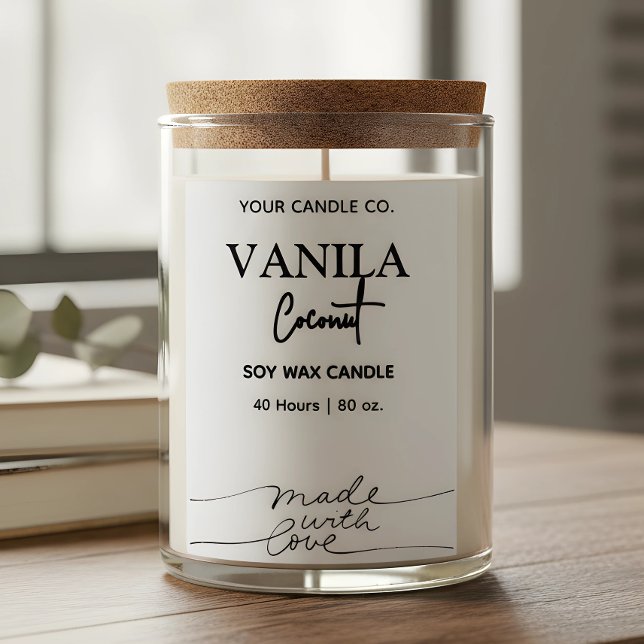 Rótulos de marca de velas verticais limpos e simpl (Criador carregado)