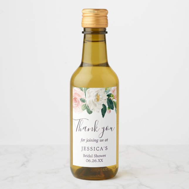 Rótulos De Mini Frasco De Vinho, De Blush (Frente)
