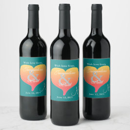 Rótulos de Monograma de Casamento Verde de Teal Co