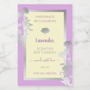 Rótulos de produto Bonito Pastel Purple Cream Sil