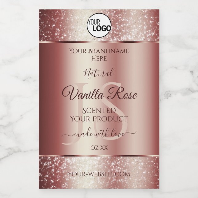 Rótulos de Produto com Brilho Macio Vermelho Vinho (Rótulo Único)