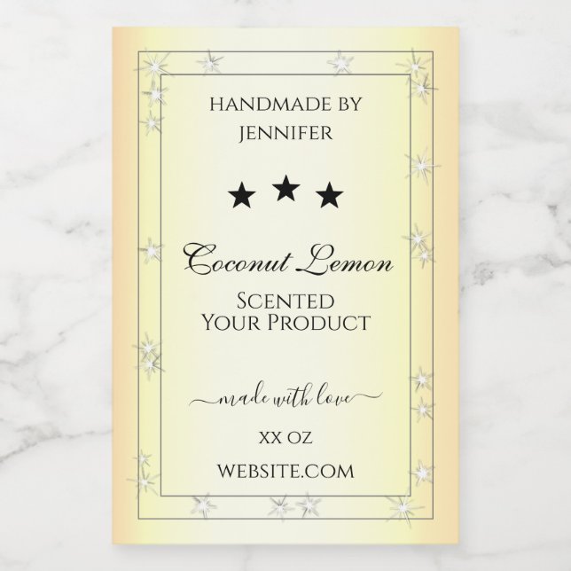 Rótulos de produto com efeito Dourado de brilho pr (Rótulo Único)