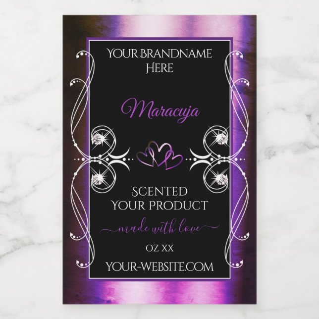 Rótulos de Produto Preto Roxo Nobres (Rótulo Único)