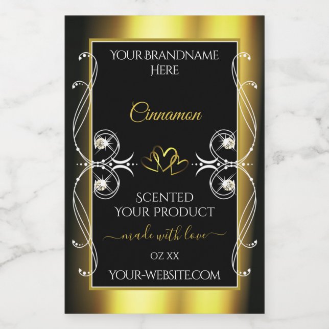 Rótulos de Produtos com Diamantes Glamourosos e De (Rótulo Único)