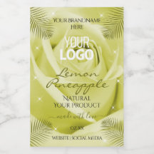Rótulos de Produtos de Flor de Rosa Amarela Logoti