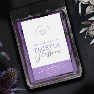 Rótulos de produtos de fusão de cera de roxo e de