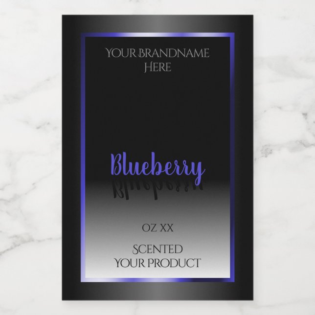 Rótulos de Produtos Preto e Branco Quadro Azul Bri (Rótulo Único)