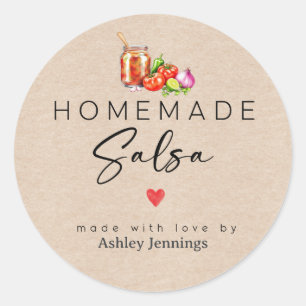 Rótulos de Salsa Caseira Adesivos Feitos com Amo