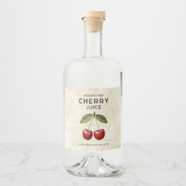 Rótulos de suco de cereja caseiro em estilo vintag