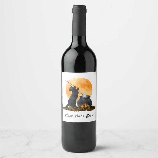 Rótulos de Vinho Caldeirão de Gata Preta (Frente)